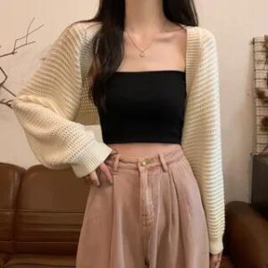 Plain Crop Top Almond - One Size / M 279940882
