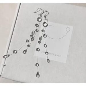 Droplet Pendant Necklace / Choker / Lariat Necklace / Dangle Earring / Bracelet (Various Designs) 06 - 1 Pair - Earring - Transparent 280131843