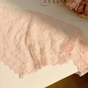 Lace Triangle Head Scarf (Various Designs) Bow - Pink 280170686