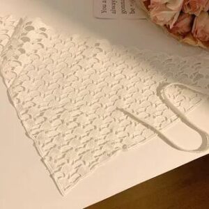 Lace Triangle Head Scarf (Various Designs) Ginkgo - White 280170743