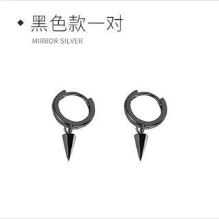 925 Sterling Silver Hoop Drop Earring 1 Pair - Black | Parskletie by Parskletie