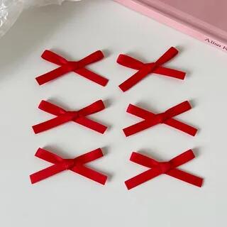 Set of 6: Ribbon Hair Clip Set of 6 - Red | Malnia Home by Malnia Home