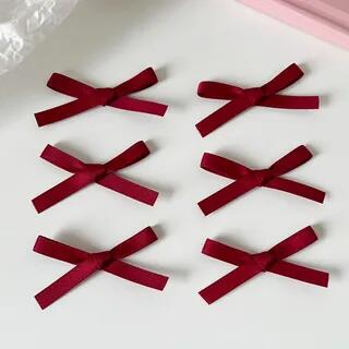 Set of 6: Ribbon Hair Clip Set of 6 - Wine Red | Malnia Home by Malnia Home