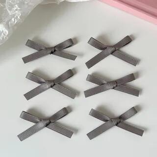 Set of 6: Ribbon Hair Clip Set of 6 - Gray | Malnia Home by Malnia Home