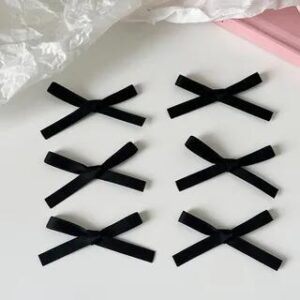 Set of 6: Ribbon Hair Clip Set of 6 - Black | Malnia Home 280218584