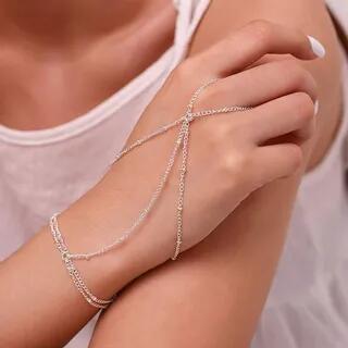 Alloy Hand Chain kwSL0015 - Silver | Gemsha by Gemsha