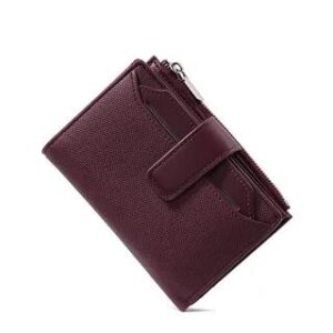 Plain Faux Leather Wallet Dark Red 280644405
