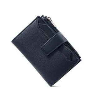 Plain Faux Leather Wallet Blue 280644407