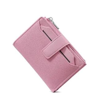 Plain Faux Leather Wallet Pink by Taomicmic