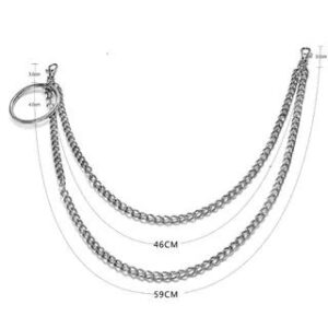 Layered Alloy Jeans Waist Chain (Various Designs) Type 04 - Silver 280691184