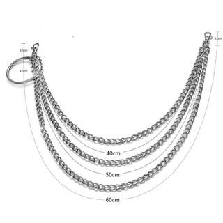 Layered Alloy Jeans Waist Chain (Various Designs) Type 02 - Silver by Malnia Home