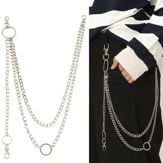 Layered Alloy Jeans Waist Chain (Various Designs) Type 07 - Silver by Malnia Home