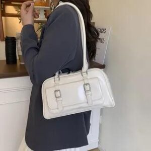 Flap Buckled Bowler Bag White 280708139