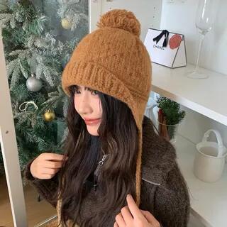 Pom Pom Knit Beanie Curcumin - 56 To 58cm by Nikifa