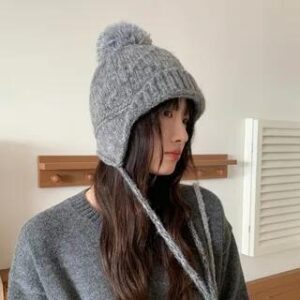 Pom Pom Knit Beanie Gray - 56 To 58cm 280742742