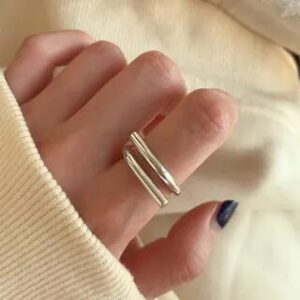 S925 Sterling Silver Open Ring (Various Designs) J608 - Silver 280747403
