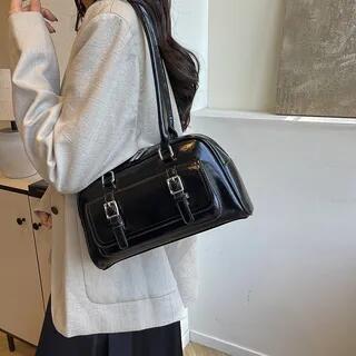 Flap Buckled Bowler Bag Black by FAYLE