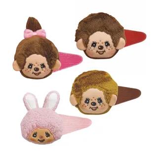 Monchhichi BIG Plush Hair Clip D) Brown Hair - H85×W85×D45mm by AI PLANNING
