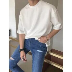 Oversized Plain T-Shirt White 280928524