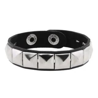 Studded Faux Leather Bracelet (Various Designs) / Set 1 Row - Black by SURELIN