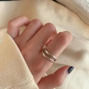 S925 Sterling Silver Open Ring (Various Designs) J584 - Silver 281009623