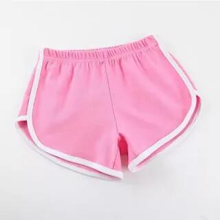High Waist Plain Contrast Trim Hot Pants Pink by Wildery