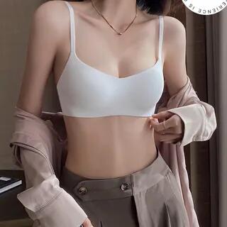Plain Seamless Bra Top White by Wildery