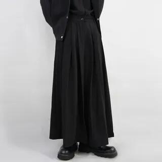 High Waist Plain Crop Wide Leg Pants Black by Adothuiastic