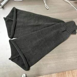Plain Knitted Leg Warmers Dark Gray 281178501