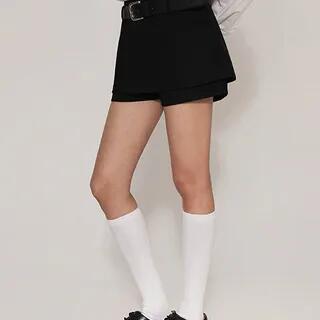 Shorts Underlay Mini Skirt Black by FROMBEGINNING