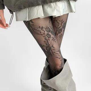Lace Tights Gray by Desperim