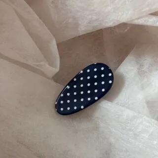 Polka Dot Acetate Hair Clip Navy Blue | Koi Kawaii by Koi Kawaii