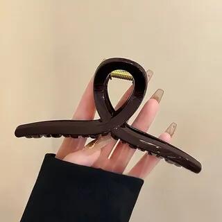Acrylic Hair Claw Clip (Various Designs) 13cm - Dark Brown by Show Mind