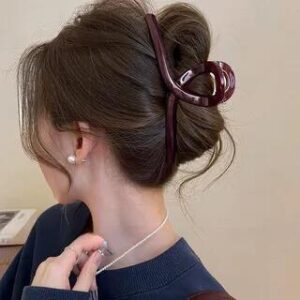 Acrylic Hair Claw Clip (Various Designs) 15cm - Brown Red | Show Mind 281208162