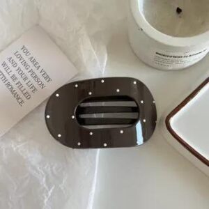 Polka Dot Acetate Hair Claw Clip 03 - Brown | Mentosi 281294863