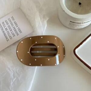 Polka Dot Acetate Hair Claw Clip 01 - Khaki | Mentosi 281294948