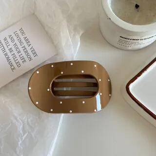 Polka Dot Acetate Hair Claw Clip 01 - Khaki | Mentosi by Mentosi
