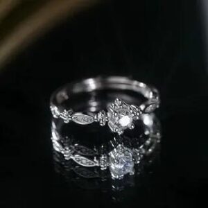 Rhinestone S925 Sterling Silver Open Ring Silver | Toinianimos 281300942