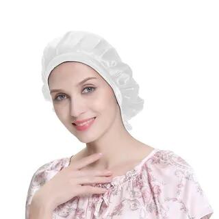 Silk Sleeping Bonnet Hat White by Doowex