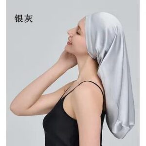 Silk Sleeping Bonnet Hat Silver Gray 281343230