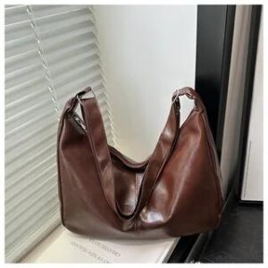 Plain Faux Leather Crossbody Bag Without Charm - Coffee 281346920