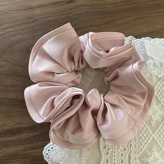 Plain Satin Scrunchie Pink | Gemsha by Gemsha