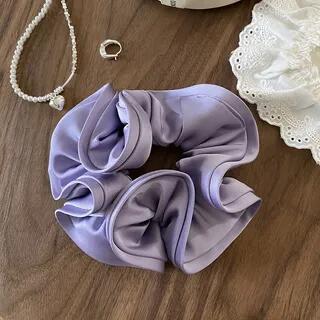 Plain Satin Scrunchie Purple | Gemsha by Gemsha