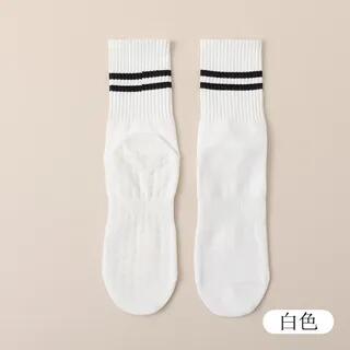 Striped Yoga Socks White by Whychunga