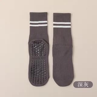 Striped Yoga Socks Dark Gray by Whychunga