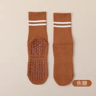Striped Yoga Socks Caramel by Whychunga