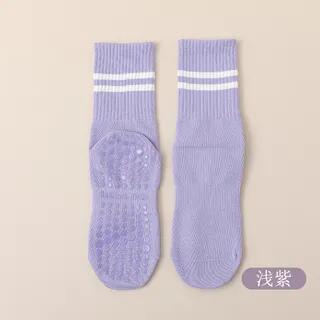 Striped Yoga Socks Light Purple by Whychunga