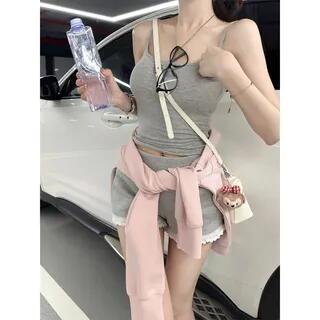 Boatneck Plain Pullover / Tank Top / Hot Pants Tank Top - Gray by Daybreak