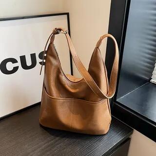 Faux Leather Tote Bag Brown | KOCORE by KOCORE