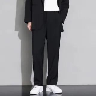 Breathable Straight-Cut Loose Dress Pants Black by Cowpow